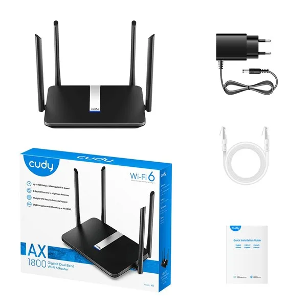 CUDY X6 AX1800 Dual Band Mesafe Genişletici EV Ofis Tipi Router görsel 5
