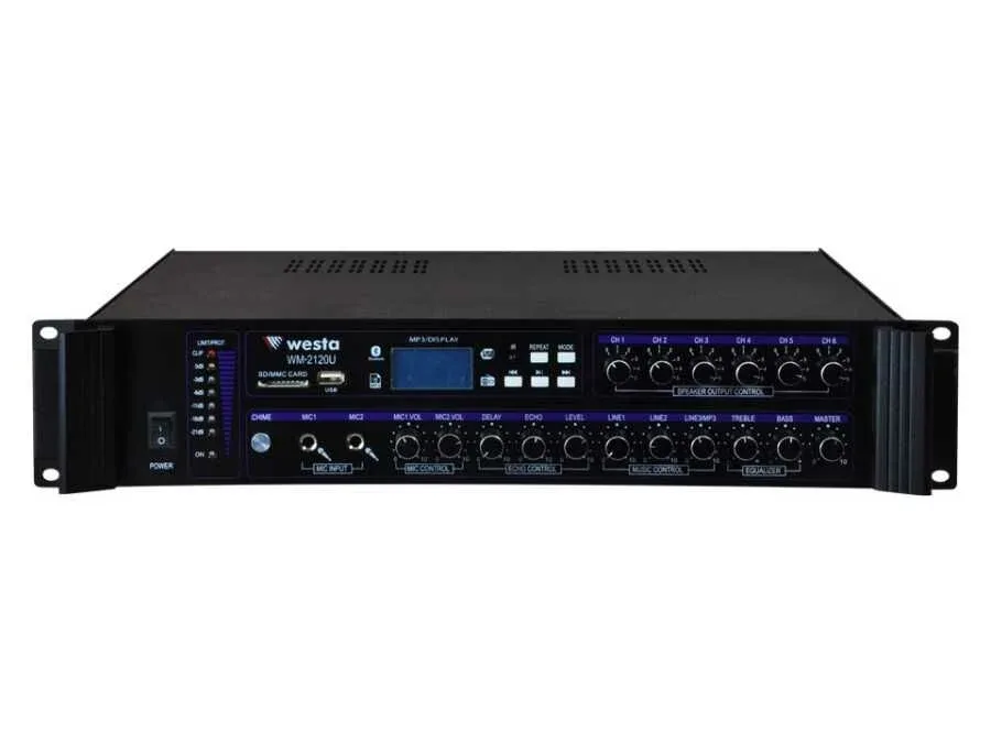 WESTA WM-2120U 120W 100V 6-bölgeli Mikser Amfi