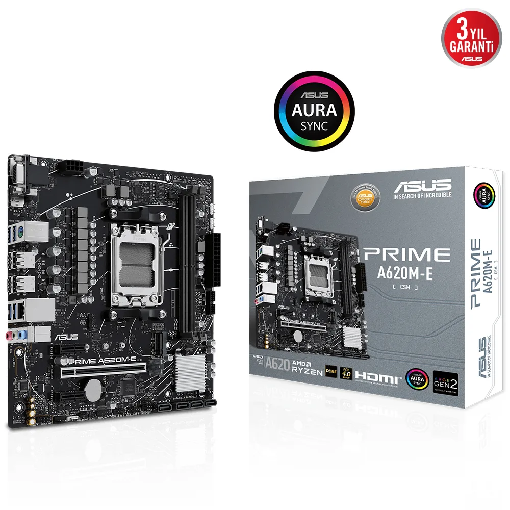 ASUS PRIME A620M-E-CSM DDR5 HDMI DP PCIE 4.0 AM5 mATX Kurumsal Anakart