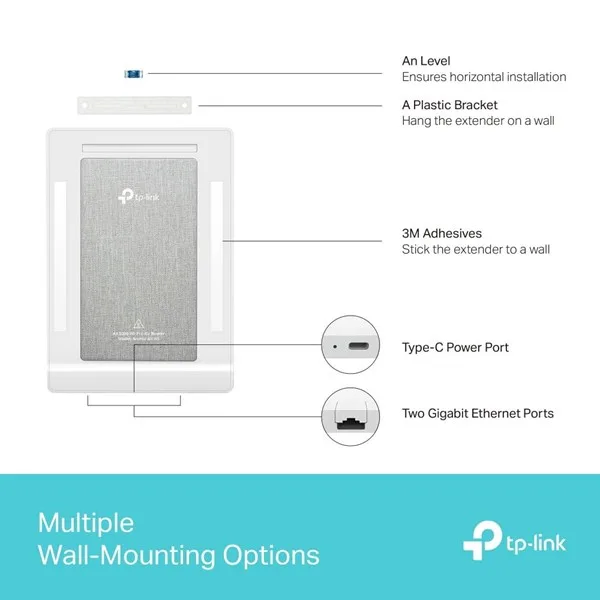 TP-LINK ARCHER AIR R5 X95 AX3000 Duvar Tipi Access Point görsel 5