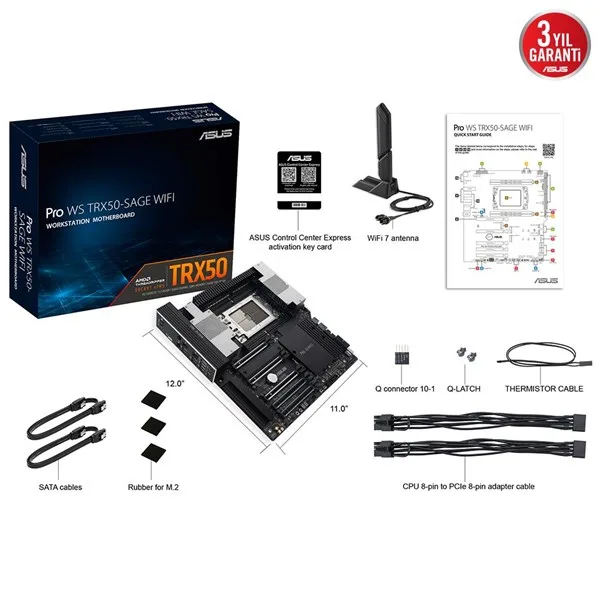 ASUS PRO WS TRX50 SAGE WIFI DDR5 ECC PCIE 4.0 TRX50 ATX görsel 8