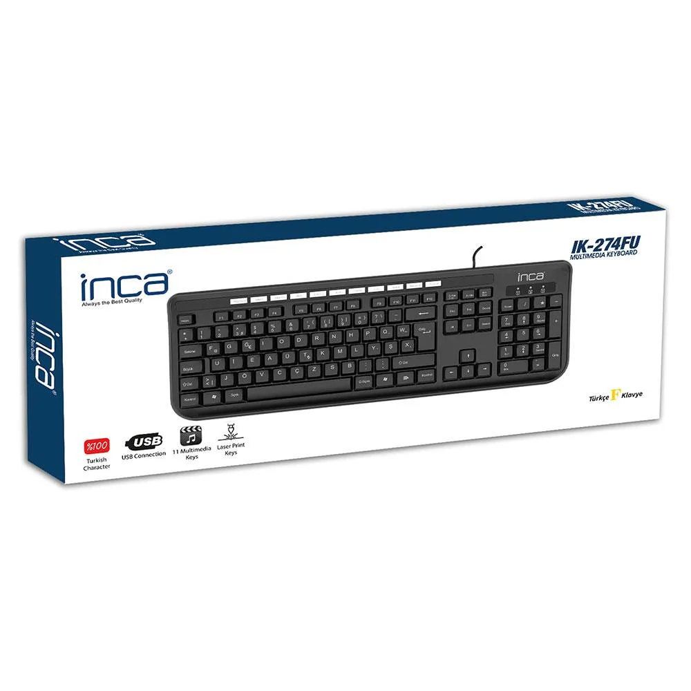 INCA IK-274FU Kablolu USB F Trk Siyah Klavye görsel 5