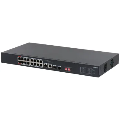 DAHUA 16port PoE 135w 2-SFP 2-Uplink Yönetilemez Switch S3218-16ET-135 görsel 3