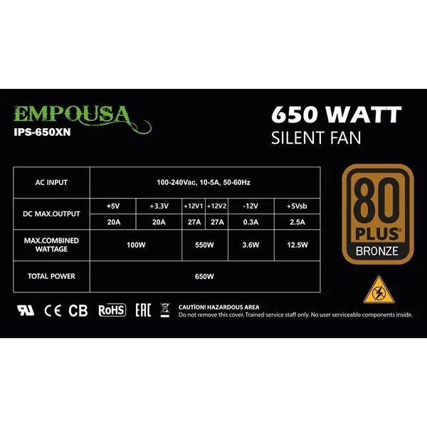 INCA 650W 80+ BRONZE EMPOUSA IPS-650XN Power Supply görsel 7