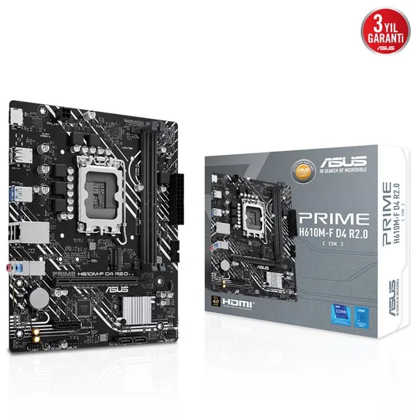 ASUS Prime H610M-F R2.0 DDR4 HDMI PCIe 16X v4.0 1700p Matx görsel 5
