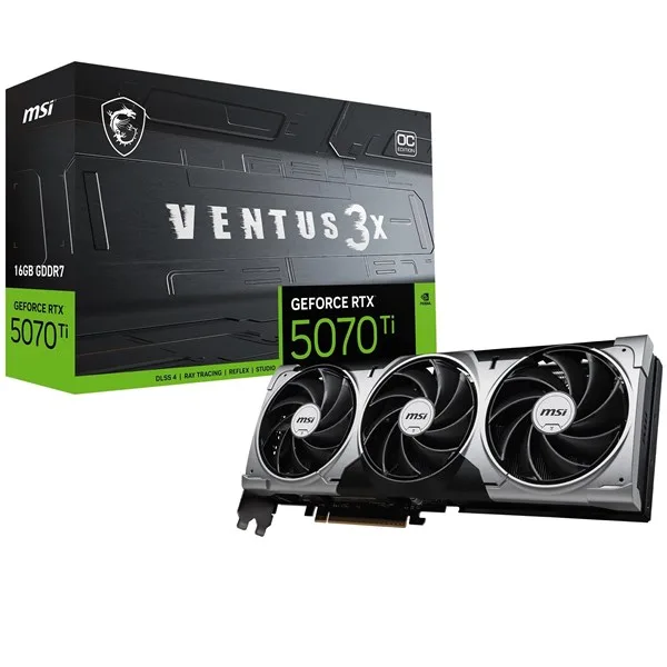 MSI RTX5070TI 16GB Ventus 3X Oc GDDR7 256bit HDMI DP PCIe 5.0