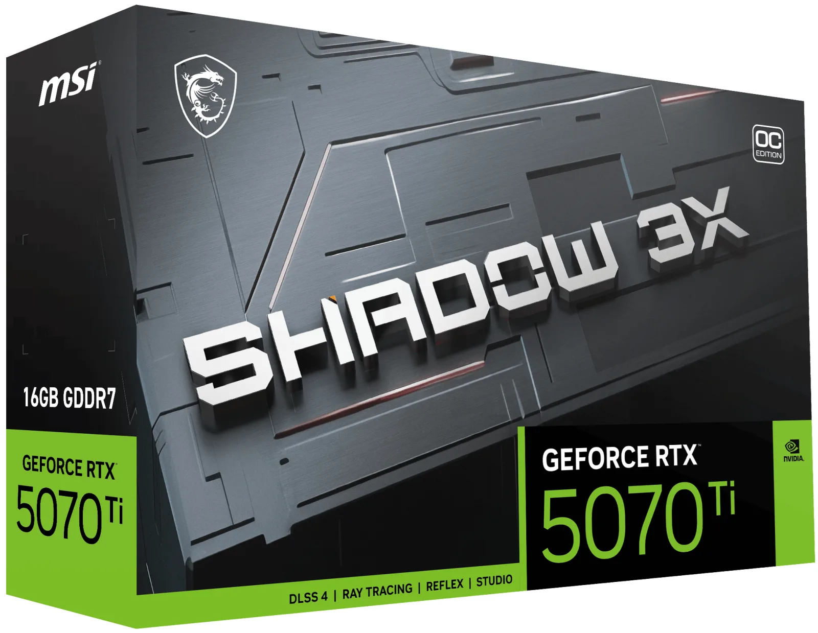 MSI RTX5070TI 16GB Shadow 3X Oc 16G GDDR7 256bit HDMI DP PCIe 5.0 görsel 3