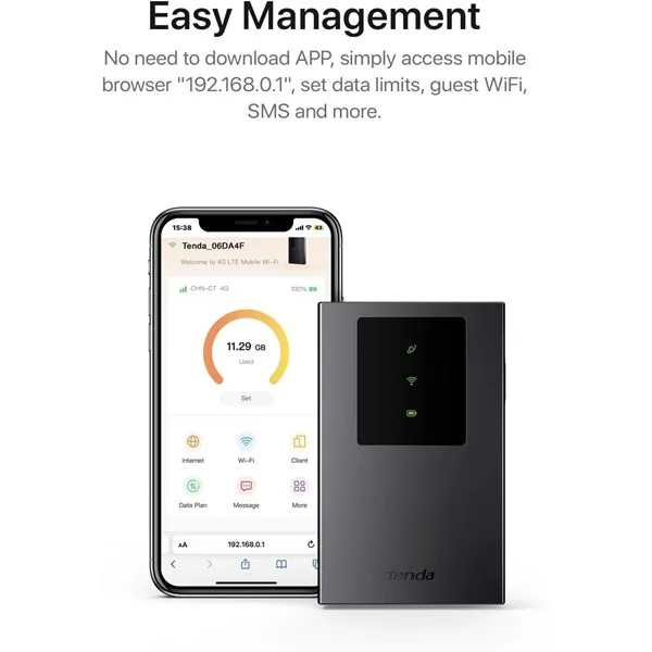 TENDA MF3 WIFI6 Dual Band Mobil 4G LTE Router Bataryalı görsel 7