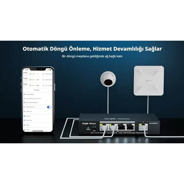 RUIJIE 16port PoE 250w 2-SFP 2-Uplink Gigabit Yönetilebilir Switch RG-ES220GS-P görsel 5