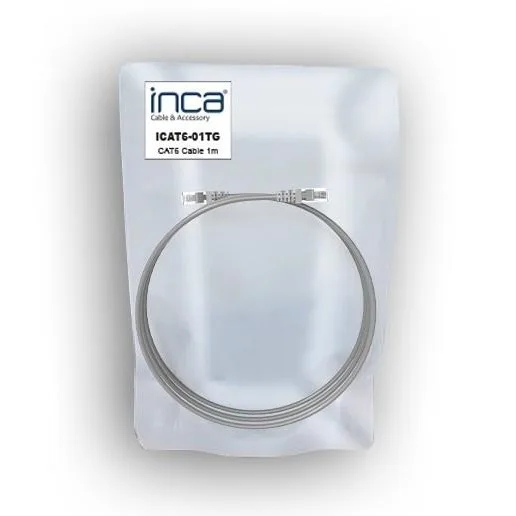INCA 1metre CAT6 Utp ICAT6-01TG Gri Patch Kablo görsel 6
