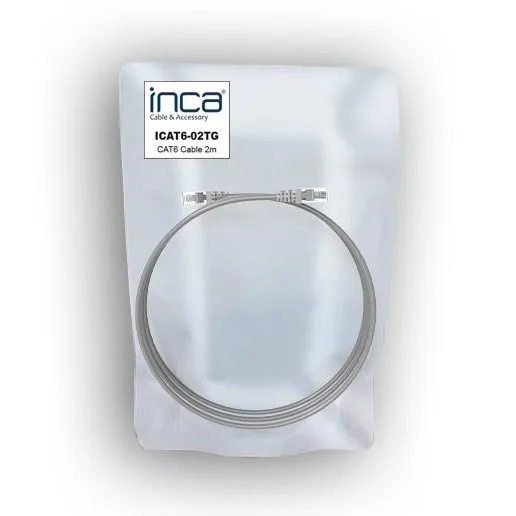 INCA 2metre CAT6 Utp ICAT6-02TG Gri Patch Kablo görsel 5