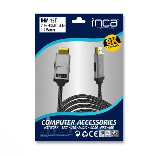 INCA 1.5metre IHM-15T HDMI Kablo 2.1v 8K görsel 5