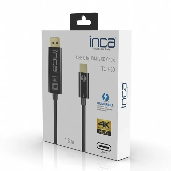 INCA 1.8metre ITCH-30 TYPE-C-HDMI Görüntü Kablosu 4K 60Hz görsel 8