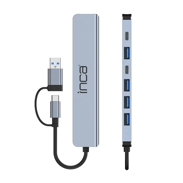 INCA IUTP-7 5port TYPEC-USB 3.0 USB Çoklayıcı Hub 100W görsel 3