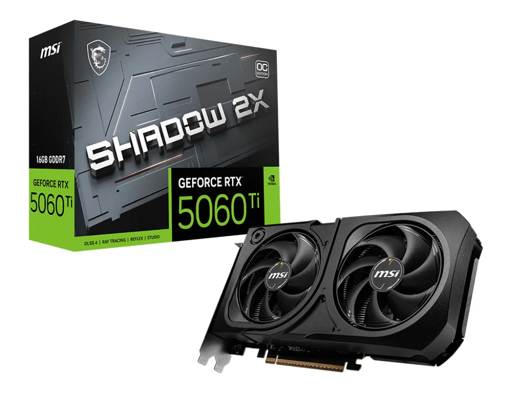 MSI RTX5060TI 16GB SHADOW 2X OC GDDR7 128bit HDMI DP PCIe 5.0