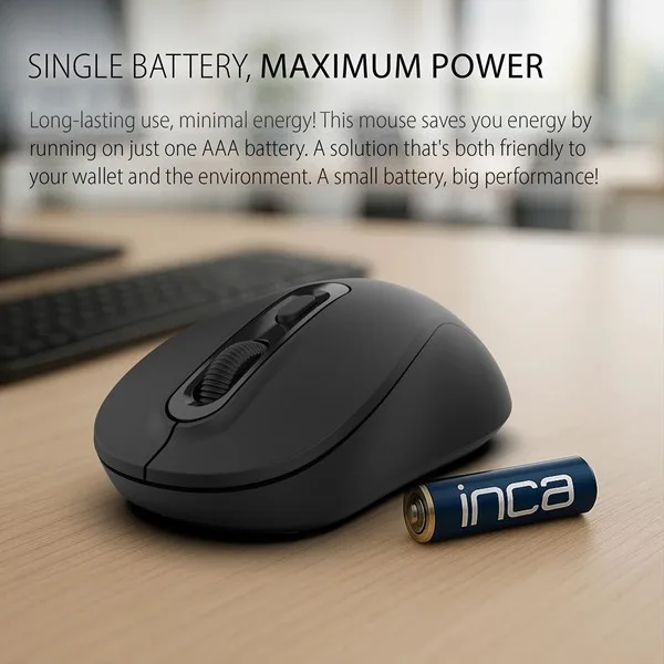 INCA IWM-288T Kablosuz Siyah Mouse görsel 7