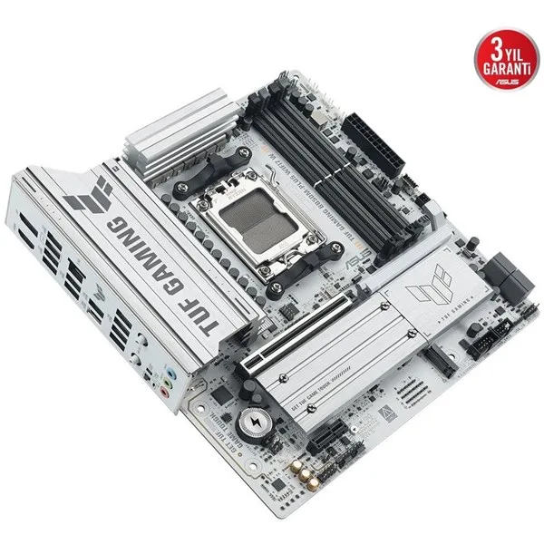 ASUS Tuf Gaming B850M-PLUS WIFI7 W DDR5 HDMI DP PCIE 5.0 AM5 ATX Beyaz görsel 2
