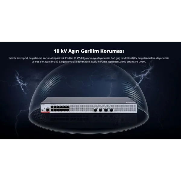 RUIJIE 12port PoE 405w 4-SFP 10GbE Yönetilebilir Switch RG-CS83-12GT4XS-P görsel 5