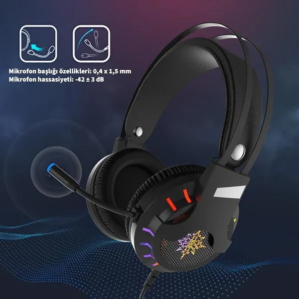 INCA 7.1 USB RGB Siyah Gaming Kulaklık IGK-X10 görsel 5