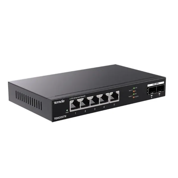 TENDA 5port 2.5-Gigabit 2-SFP 10GbE Yönetilemez Switch TEM2007X görsel 2