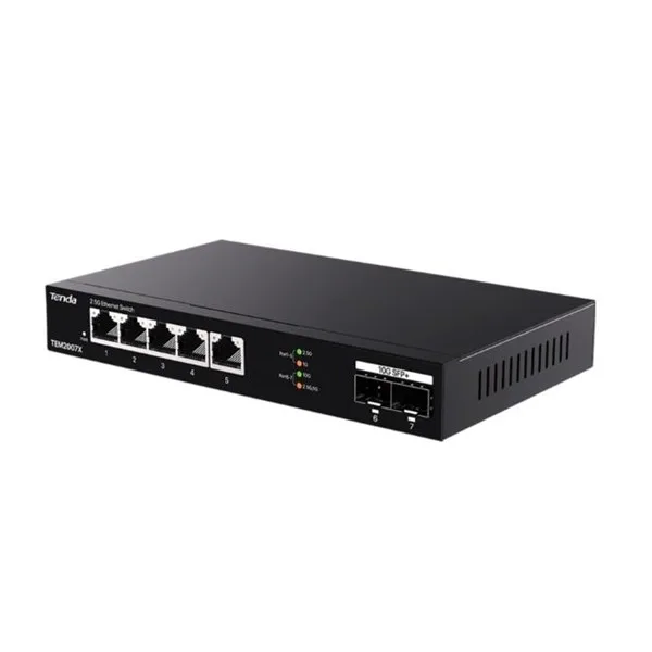 TENDA 5port 2.5-Gigabit 2-SFP 10GbE Yönetilemez Switch TEM2007X görsel 3