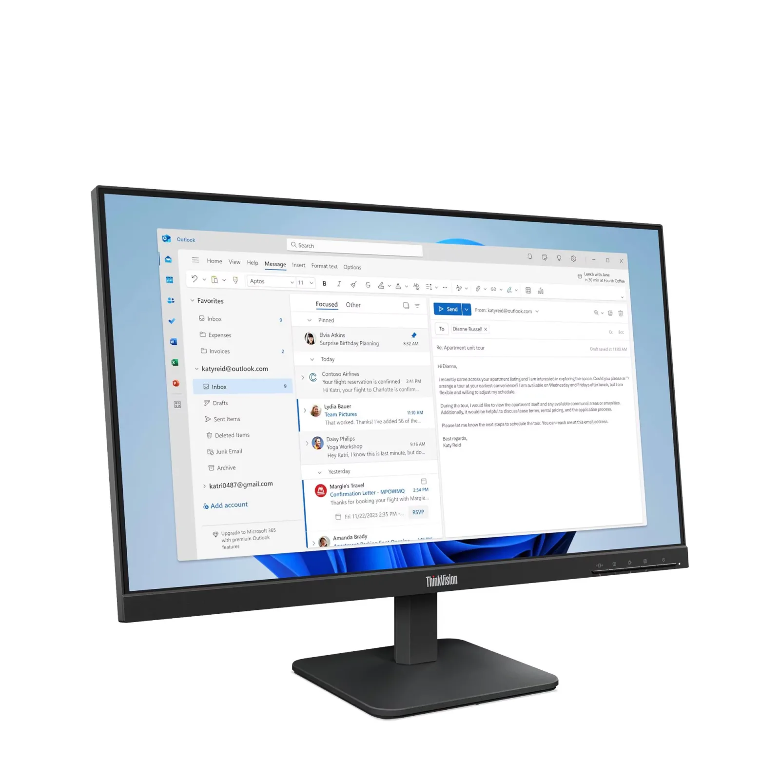 LENOVO 23.8" IPS S24-4E 64B5KAT1TK 4MS 100hz HDMI EV Ofis Tipi Monitör (1920 X 1080) görsel 12
