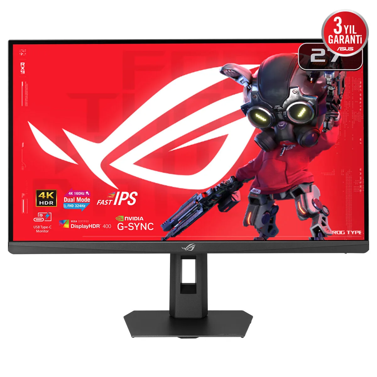 ASUS 27" IPS ROG STRIX XG27UCSR 0.3MS Çift Mod 160Hz-324HZ HDMI-DP TYPEC Pivt Gaming Monitör 3840x2160 / 90LM0CK0-B01171 görsel 9
