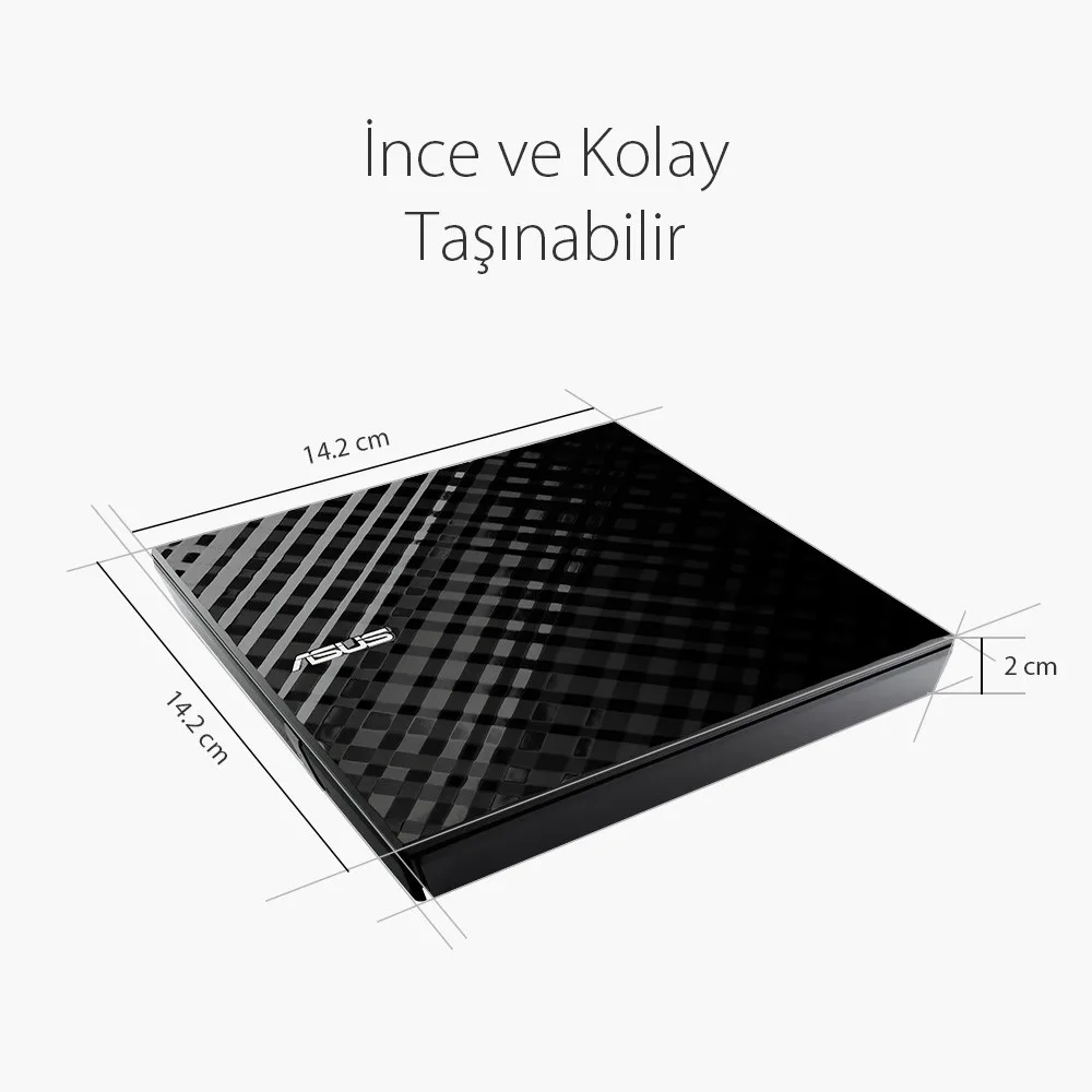 ASUS 8x SDRW-08D2S-U USB 2.0 Slim Harici DVD Yazıcı Siyah görsel 3