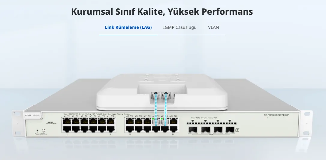 RUIJIE 48port RG-NBS3200-48GT4XS GIGABIT 4X-10GbE SFP Yönetilebilir Switch görsel 6