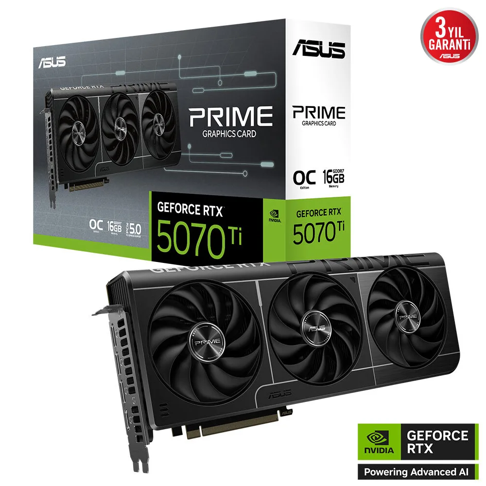 ASUS 16GB Prime RTX5070TI-O16G GDDR7 256bit HDMI DP PCIe 5.0 görsel 10