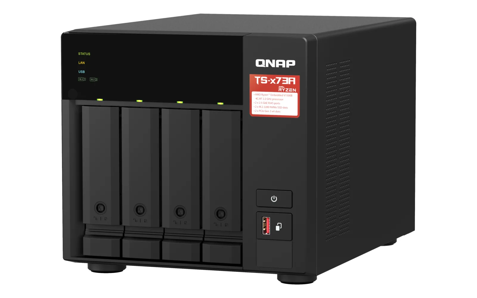 QNAP 4diskli Ryzen V1500B-24GB RAM-2-2.5GbE Nas Server TS-473A (54053) görsel 2