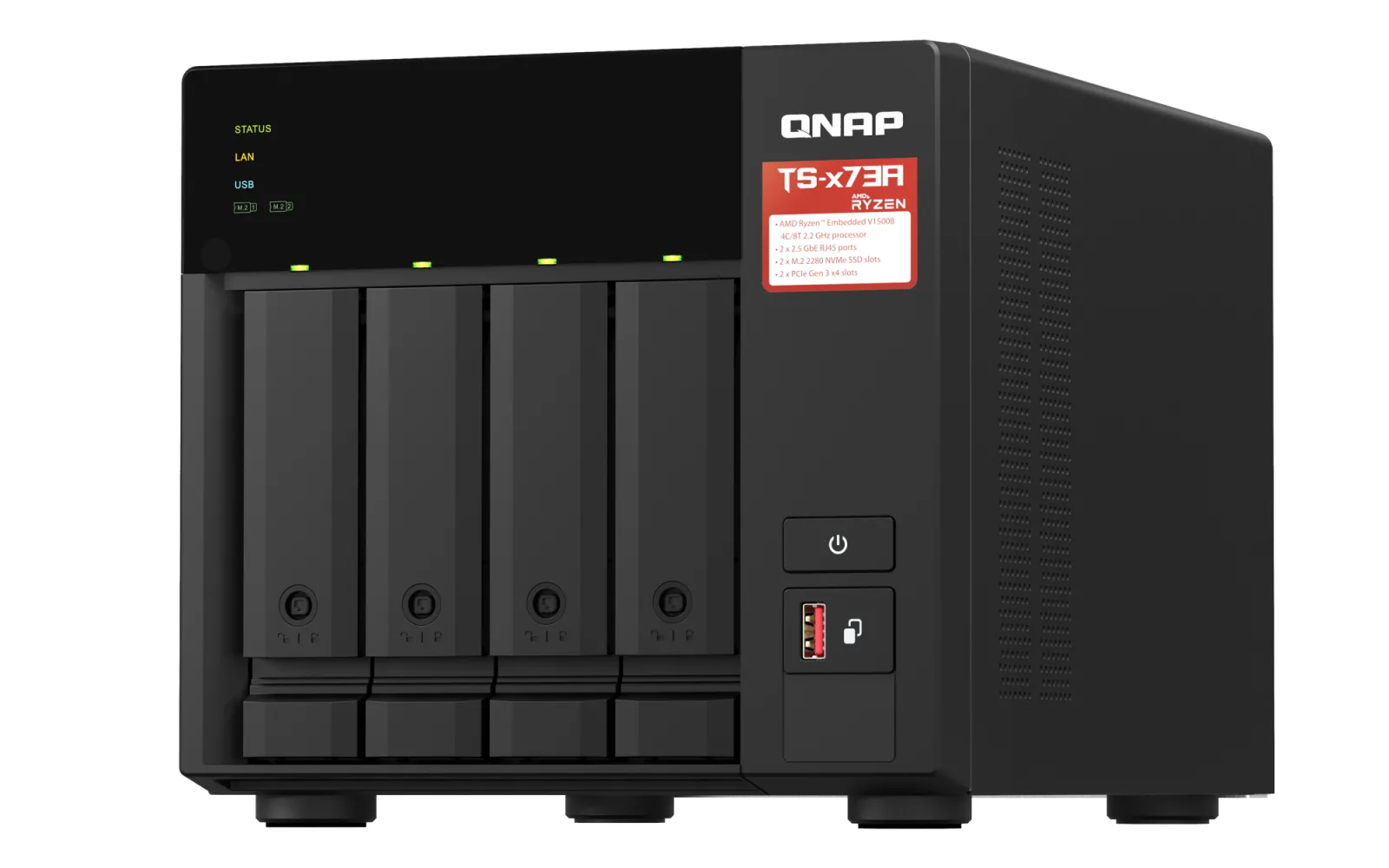 QNAP 4diskli Ryzen V1500B-40GB RAM-2-2.5GbE Nas Server TS-473A (54053) görsel 5
