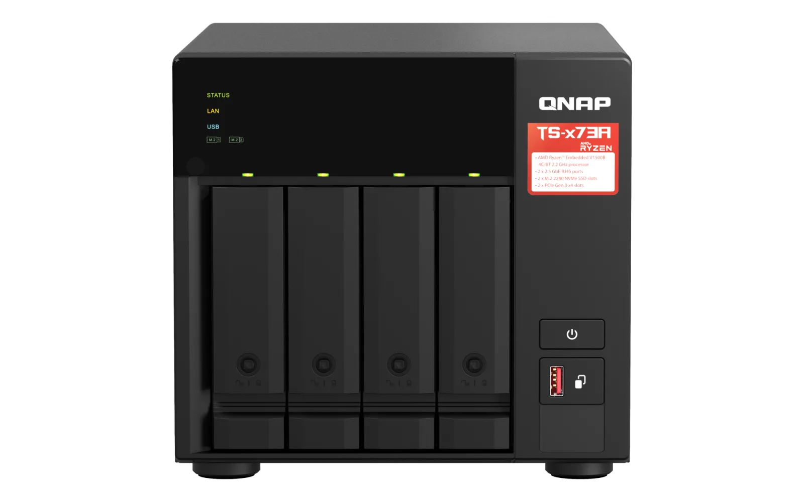 QNAP 4diskli Ryzen V1500B-40GB RAM-2-2.5GbE Nas Server TS-473A (54053) görsel 4