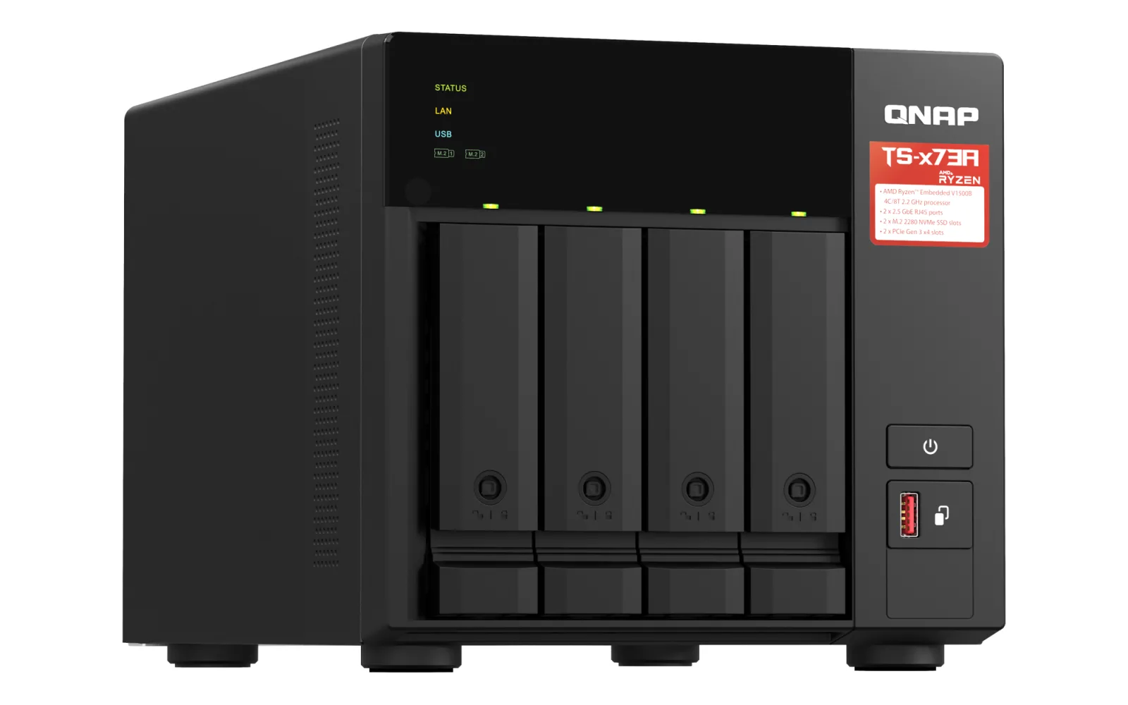 QNAP 4diskli Ryzen V1500B-40GB RAM-2-2.5GbE Nas Server TS-473A (54053) görsel 3