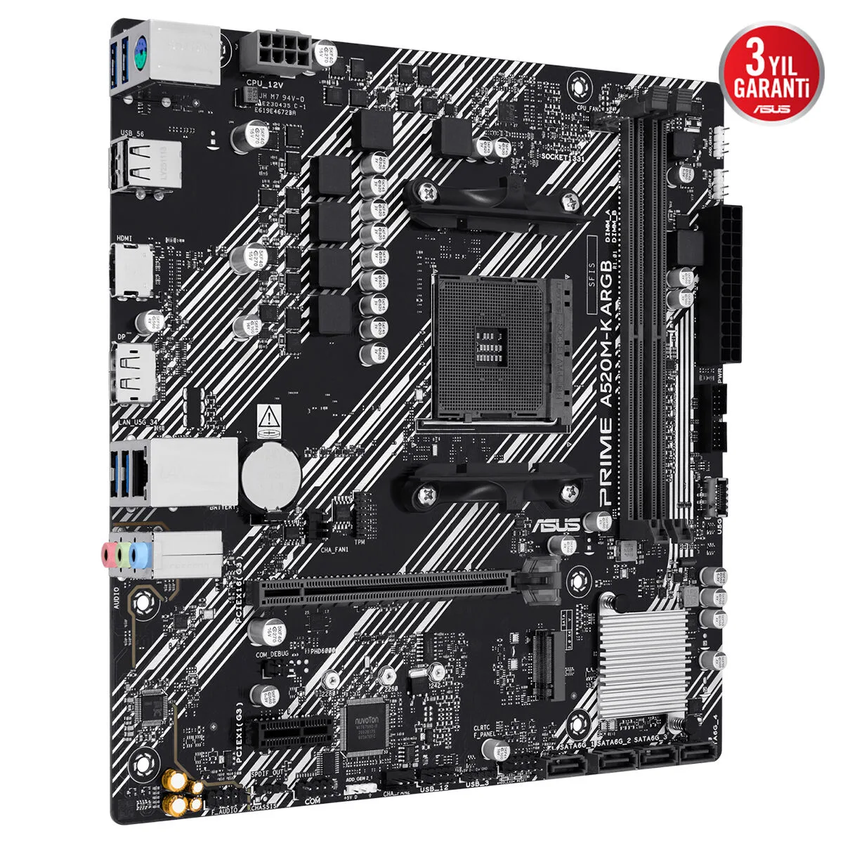ASUS Prime A520M-K Argb DDR4 HDMI-DP PCIE 4.0 AM4 Matx görsel 4