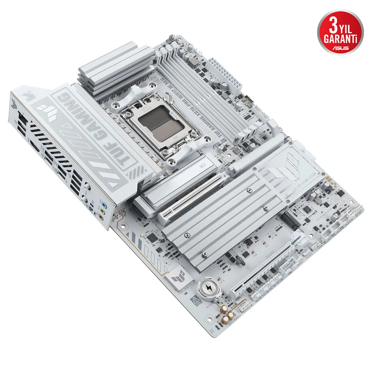 ASUS Tuf Gaming X870-PRO WIFI7 W Neo DDR5 HDMI-DP Typec PCIE 5.0 AM5 ATX Beyaz görsel 5