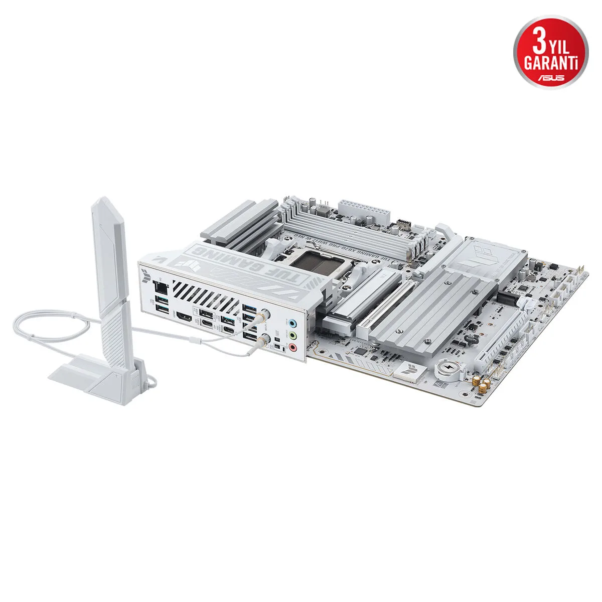 ASUS Tuf Gaming X870-PRO WIFI7 W Neo DDR5 HDMI-DP Typec PCIE 5.0 AM5 ATX Beyaz görsel 3