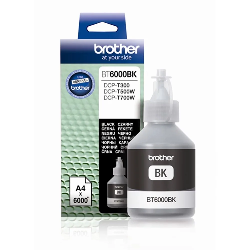 BROTHER BT6000BK 6.000 Sayfa Sıvı Siyah Mürekkep Kartuşu / Şişesi görsel 2