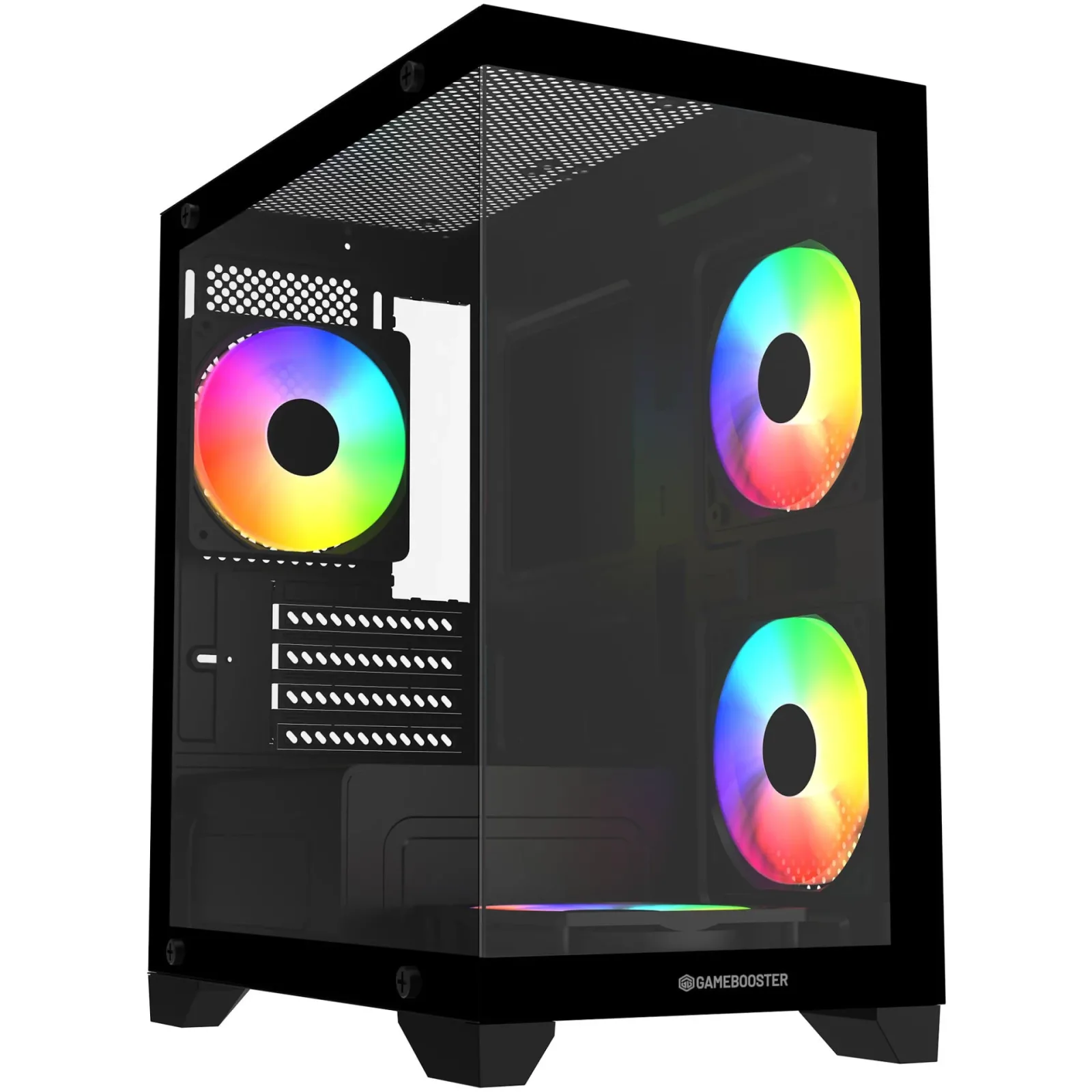 GAMEBOOSTER 600W GB-M6001B 4-Rainbow Fanlı Gaming Mid-Tower PC Kasası görsel 5