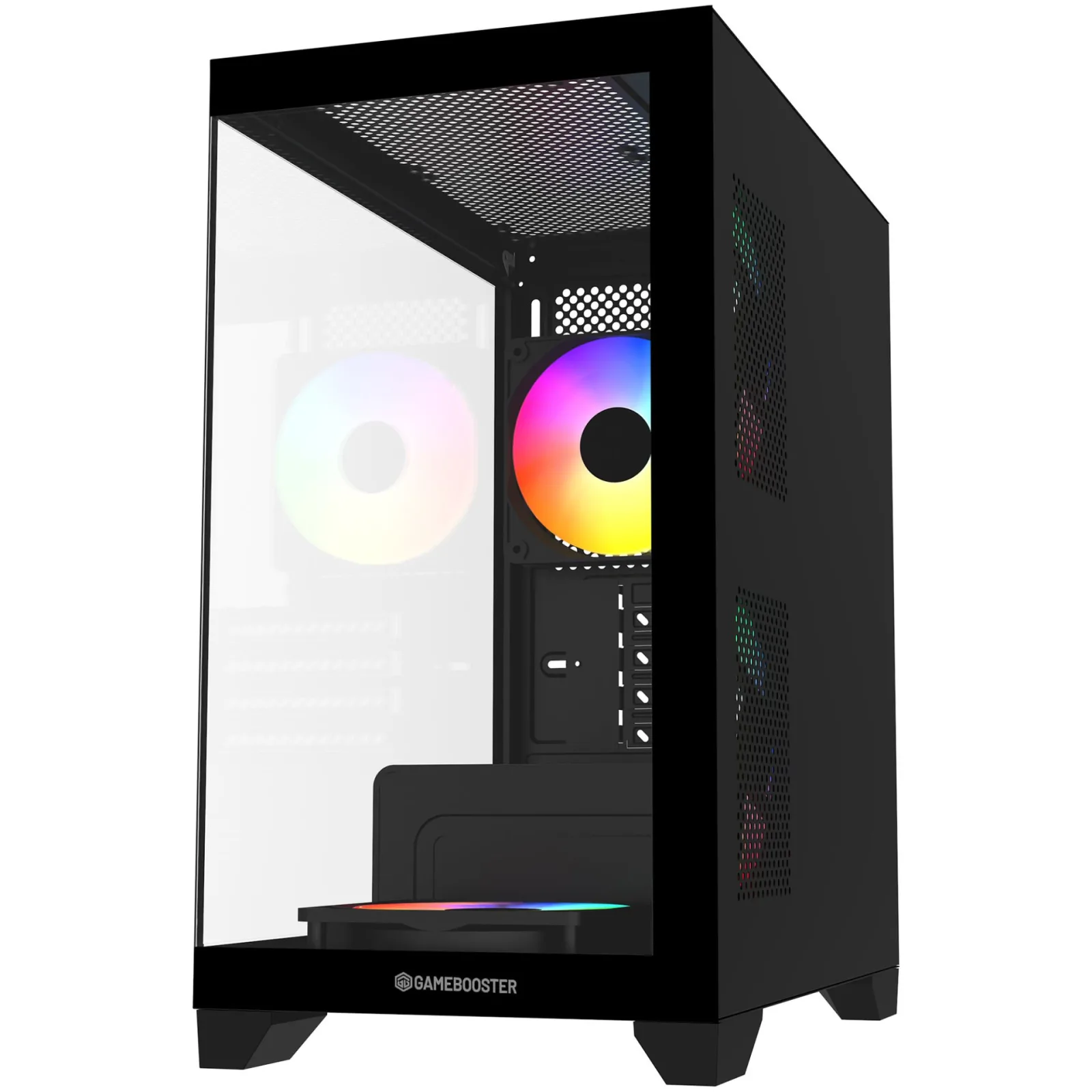 GAMEBOOSTER 600W GB-M6001B 4-Rainbow Fanlı Gaming Mid-Tower PC Kasası görsel 4