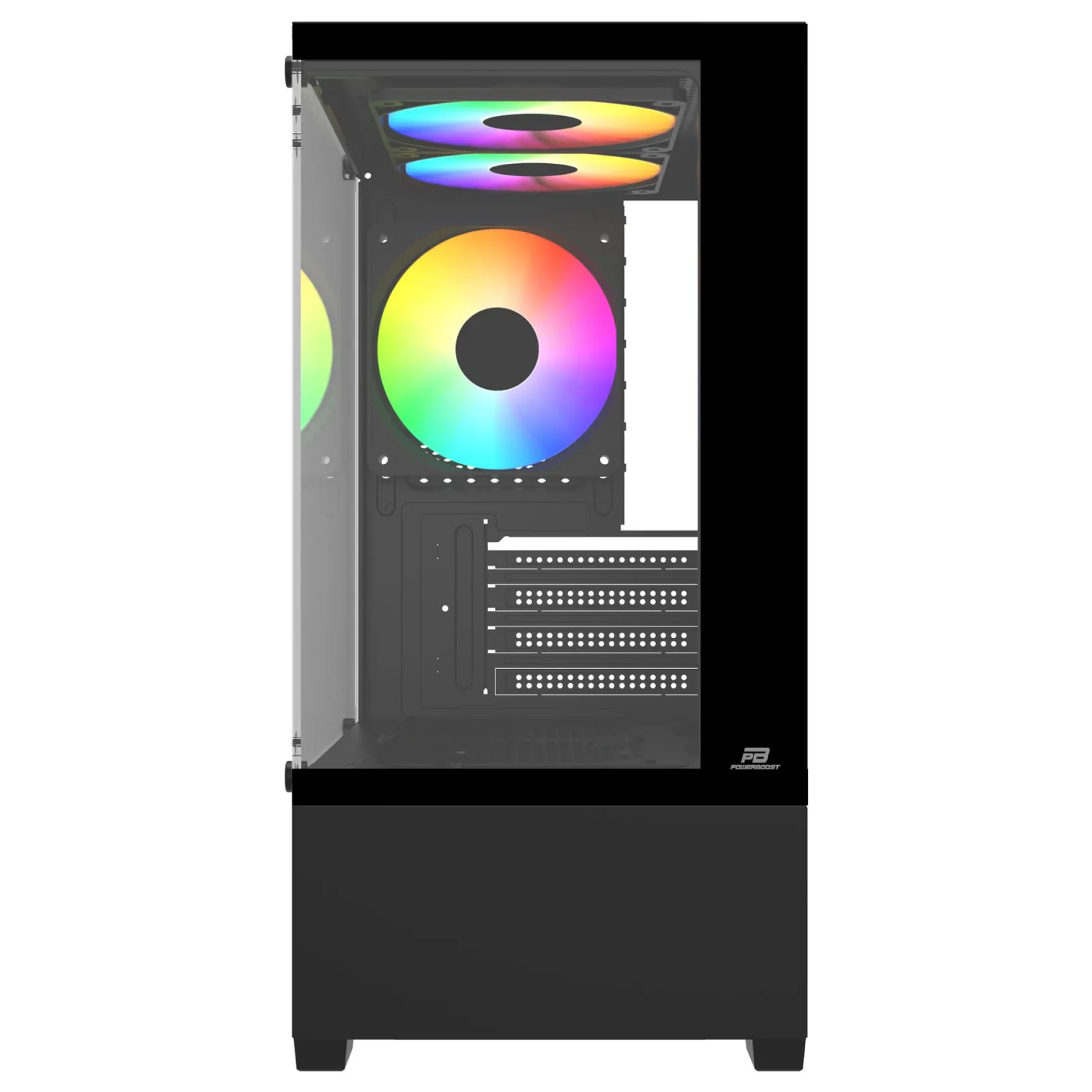 POWERBOOST 500W PB-M5001B 3-Rainbow Fanlı Micro-Tower PC Kasası görsel 5