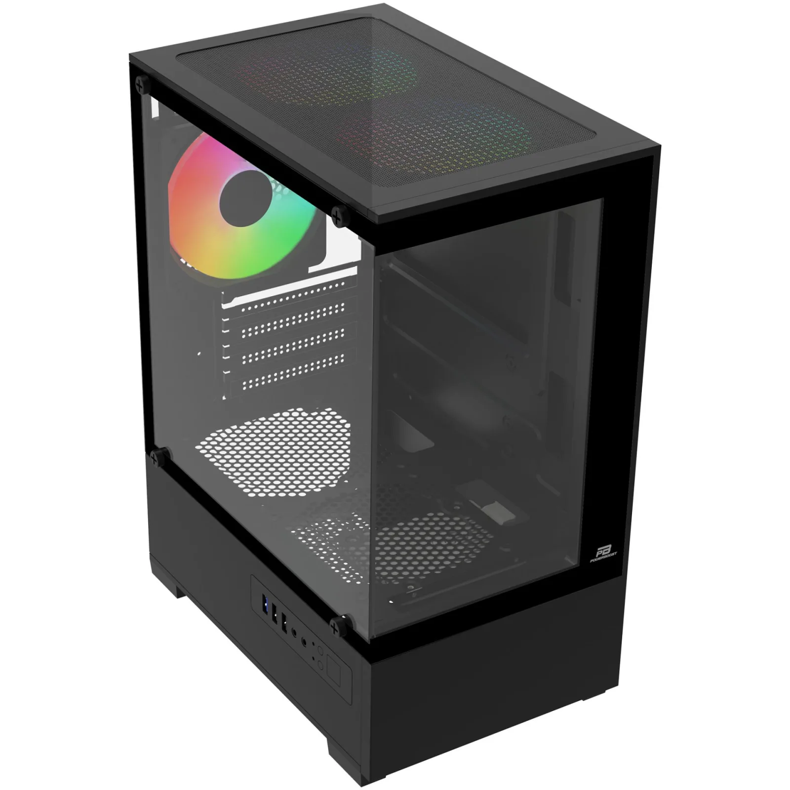 POWERBOOST 500W PB-M5001B 3-Rainbow Fanlı Micro-Tower PC Kasası görsel 2