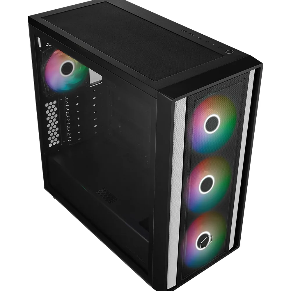 COOLERMASTER MASTERBOX 600 TG MB600-KGNN-S00 3-14CM RGB Fanlı Gaming EATX PC Kasası görsel 2