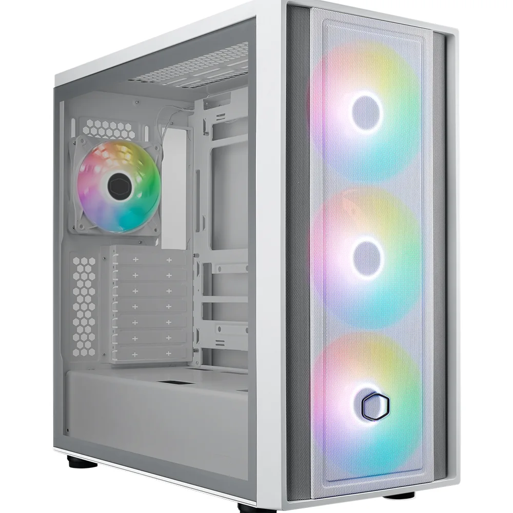 COOLERMASTER MasterBox 600 TG MB600-WGNN-S00 3-14CM ARGB Fanlı Gaming EATX PC Kasası Beyaz görsel 5