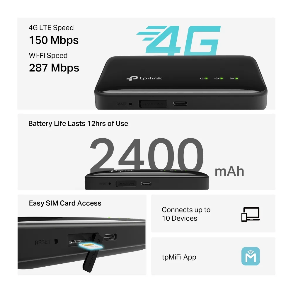 TP-LINK M7005 4G LTE Taşınabilir Modem Router görsel 4