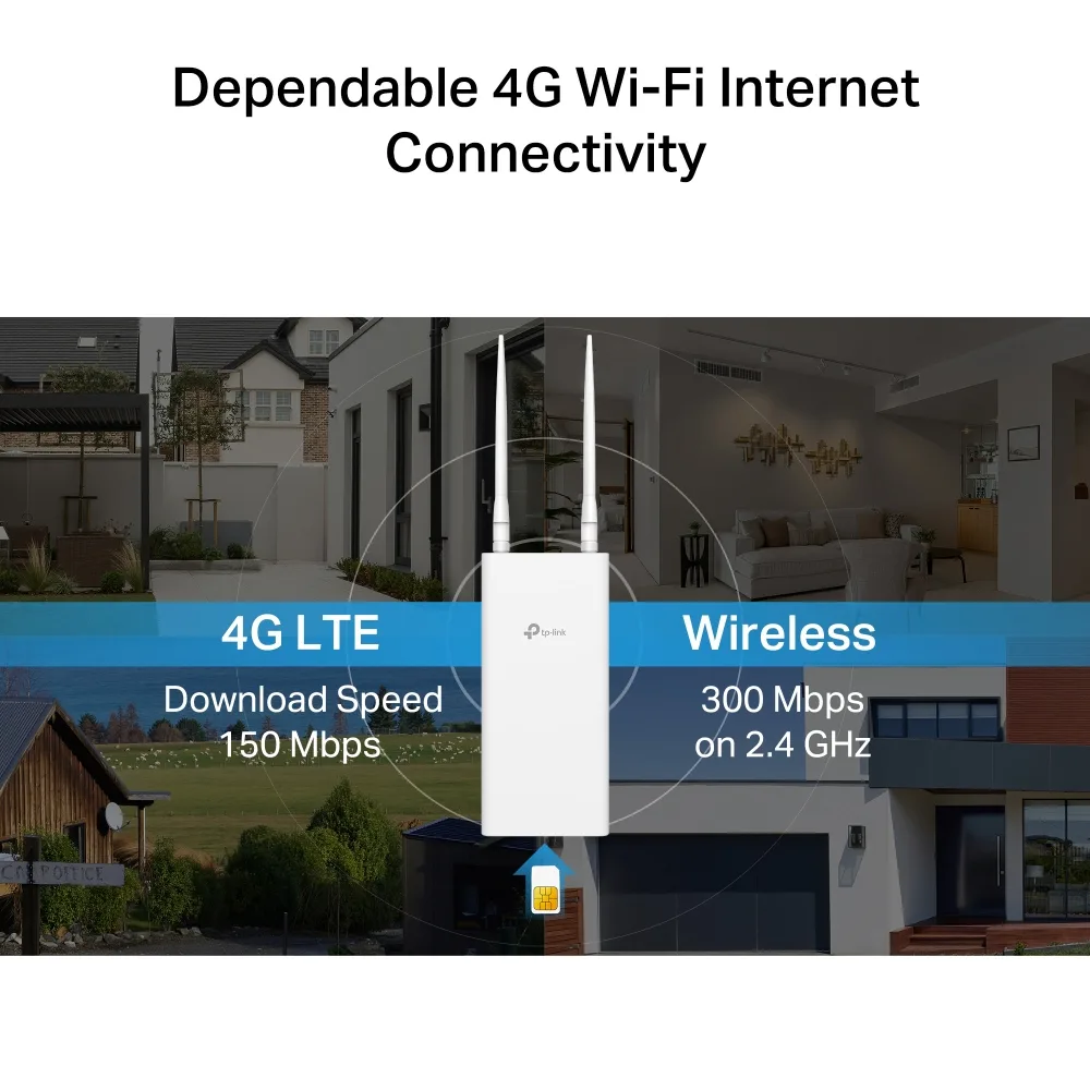 TP-LINK TL-MR100-Outdoor WIFI4 N300 4G LTE Harici Router görsel 5