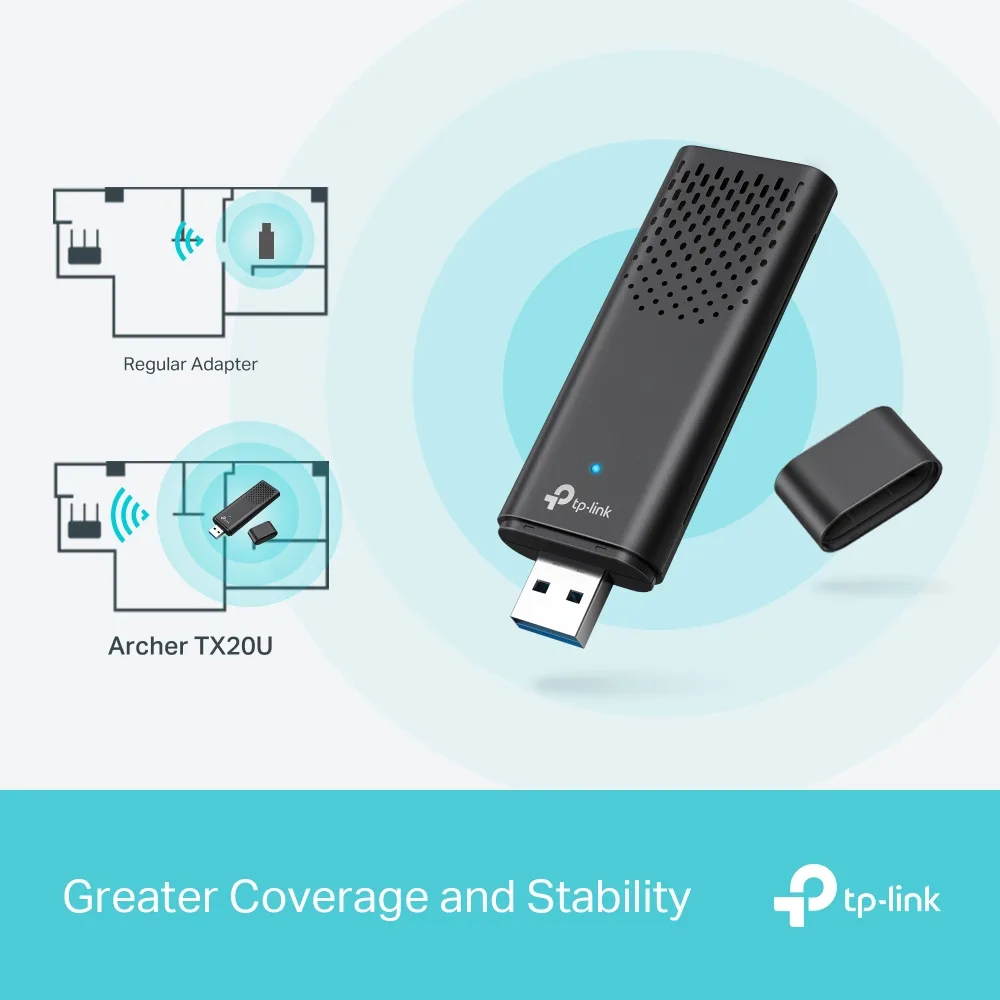 TP-LINK Archer TX20U Wıfı6 AX1800 USB Kablosuz Adapter görsel 5